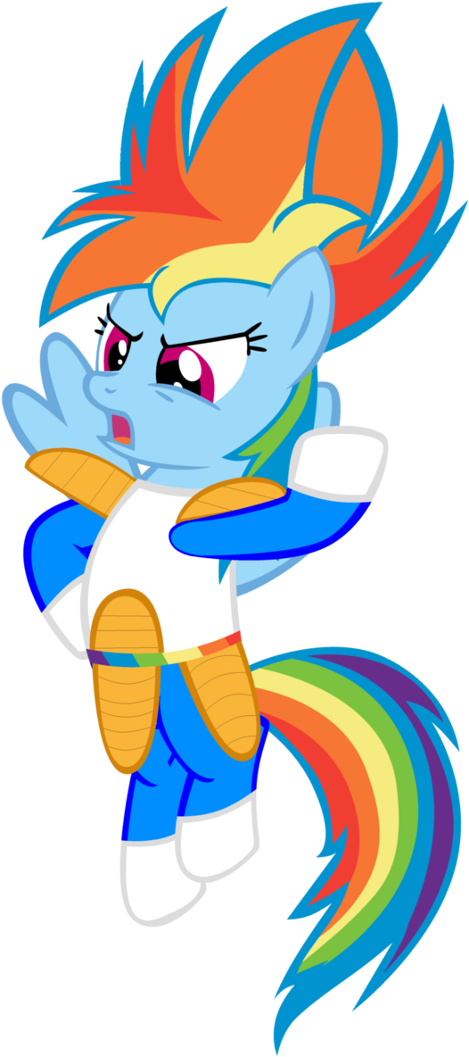 Rainbow Dash Vegeta Syile By Sonicandmar - It's Over 9000 Mlp (652x1224)