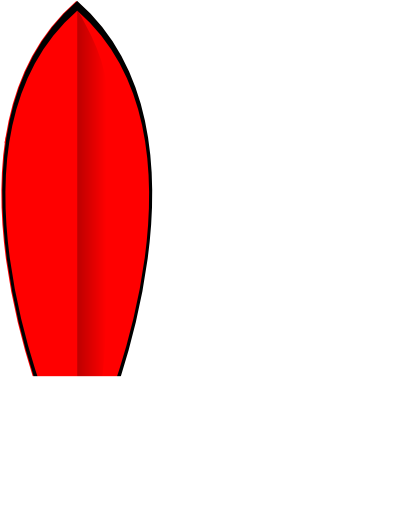 Red Surfboard Clip Art At Clker - Clip Art (600x510)