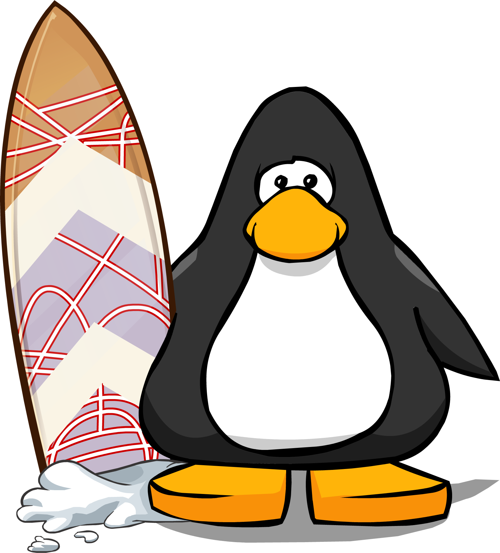 Mckenzie's Surfboard From A Player Card - Club Penguin Saxophone (1702x1883)