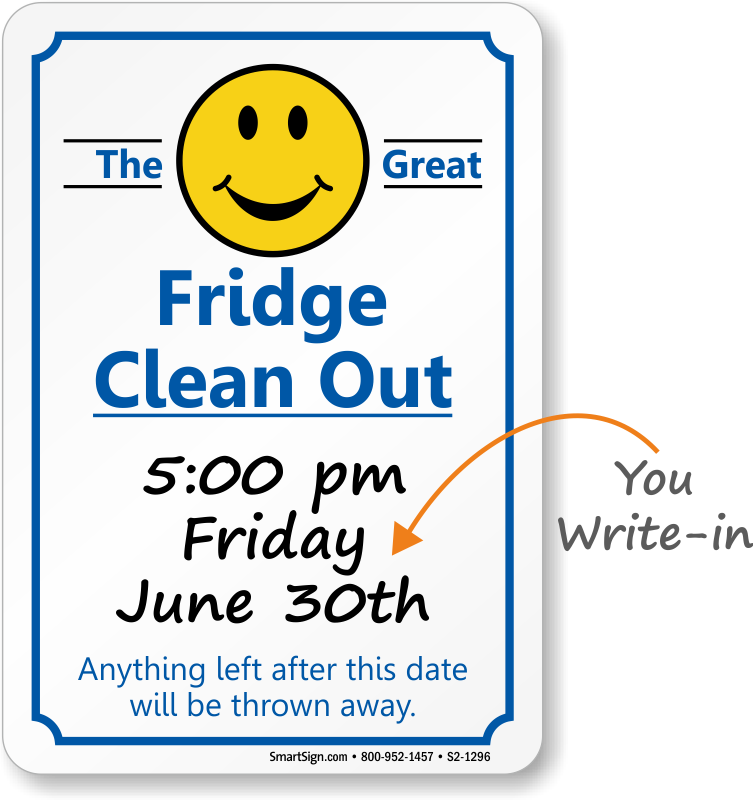 Fridge Clean Out Sign (753x800)
