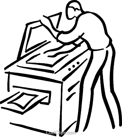 Man Making A Photocopy Royalty Free Vector Clip Art - Photostat Machine Clipart (426x480)
