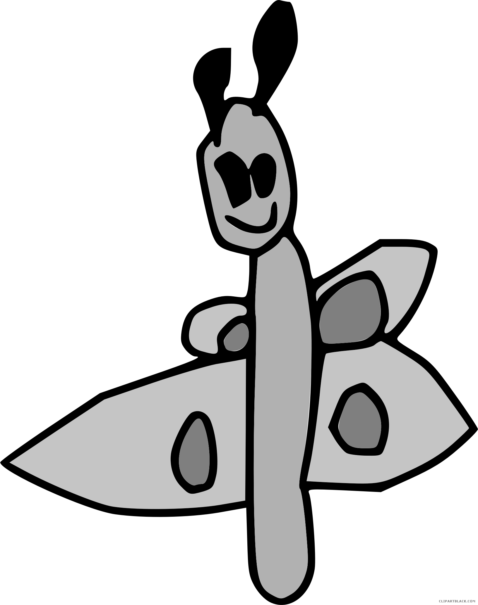Butterfly Huge Animal Free Black White Clipart Images - Cartoon (1633x2070)