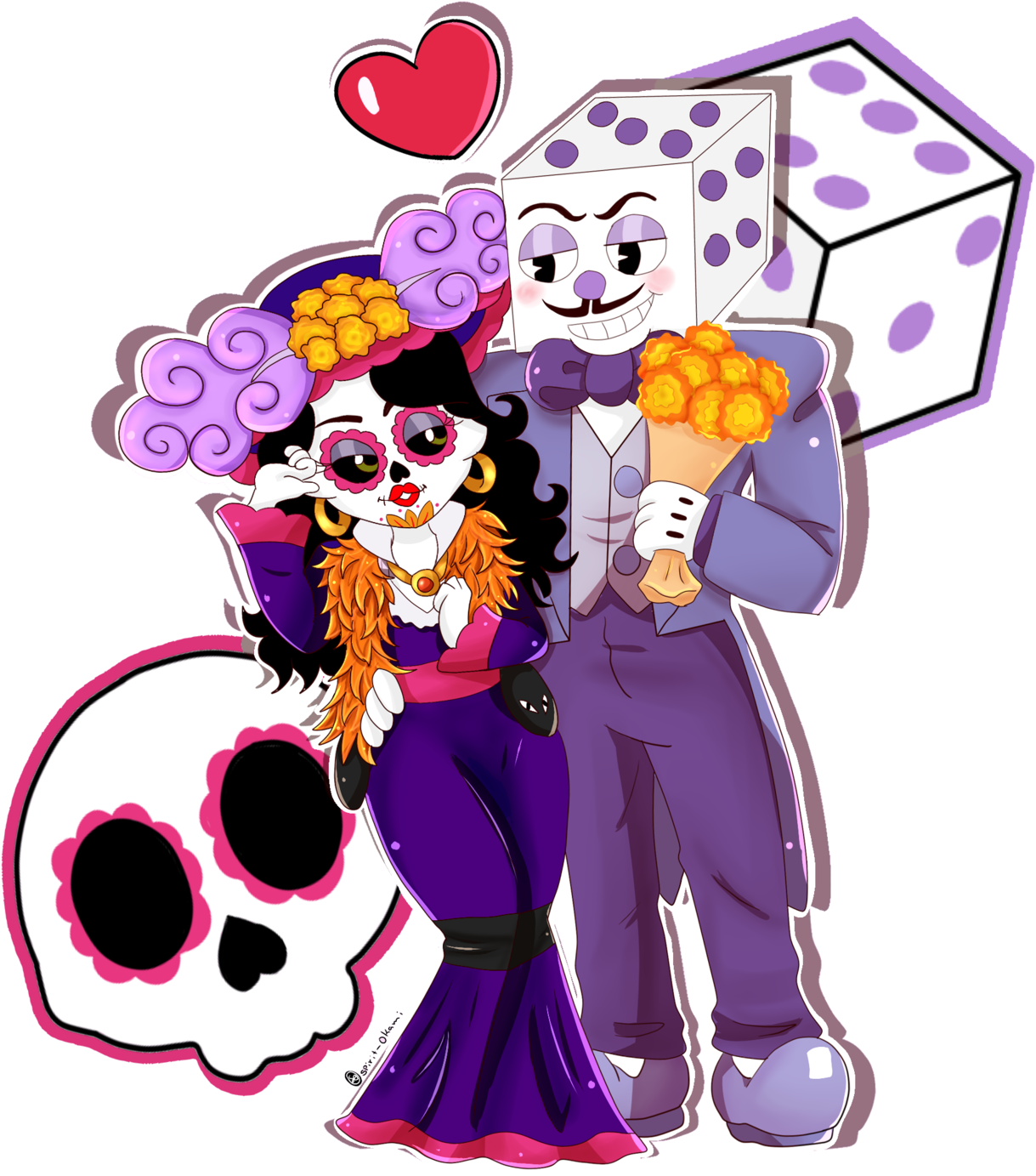 Skull Dice By Spirit-okami - Cartoon (1280x1693)
