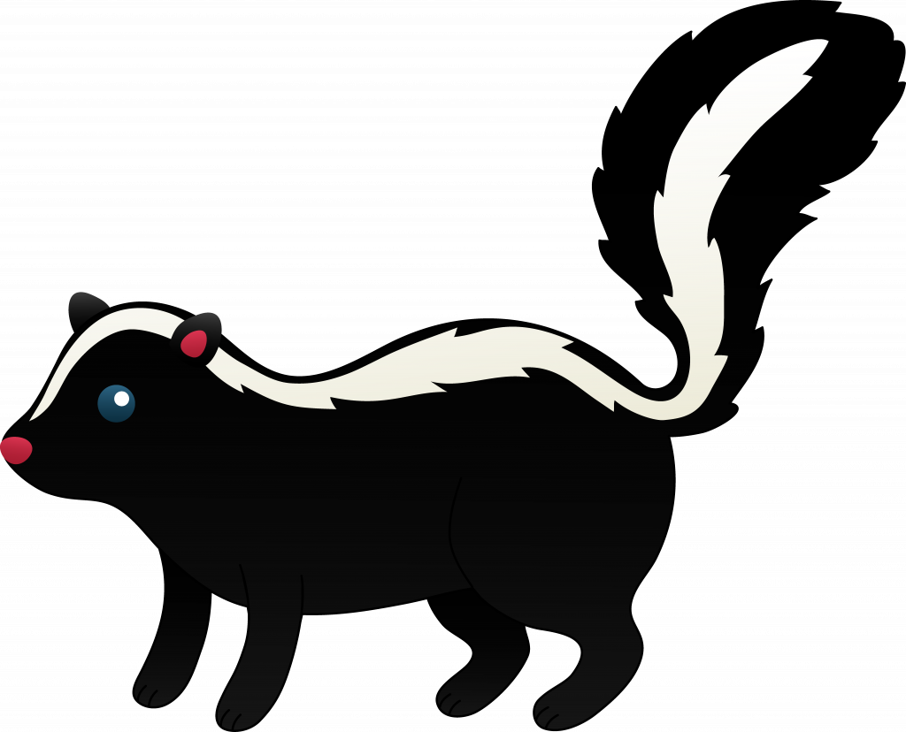 Simplistic Cartoon Skunk Images A Running In Panic - Skunk Clip Art (1024x828)