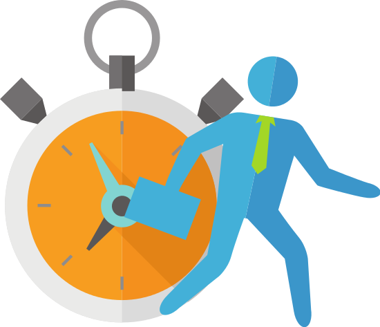 Businessman Clock Flat Icon - Illustration (550x473)