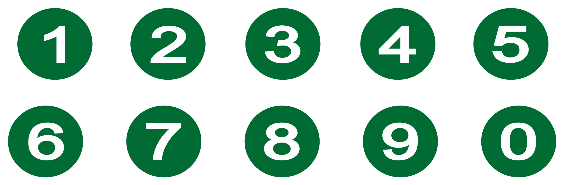 Clipart - Numbers In A Circle Symbol (2400x942)