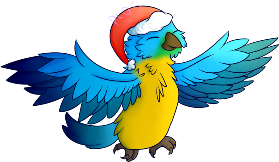 Princesschaos05 Christmas Parrot {g} By Princesschaos05 - Digital Art (1024x821)