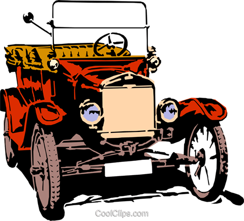 Old Car Royalty Free Vector Clip Art Illustration - Car (480x434)