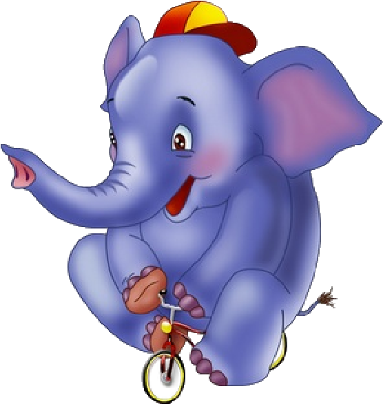 Purple Elephant Clip Art At Clker - Cute Circus Animals Png (600x600)
