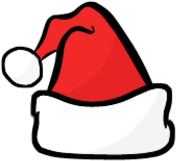 Santa Hat Clipart Black And White - Christmas Clip Art (600x579)