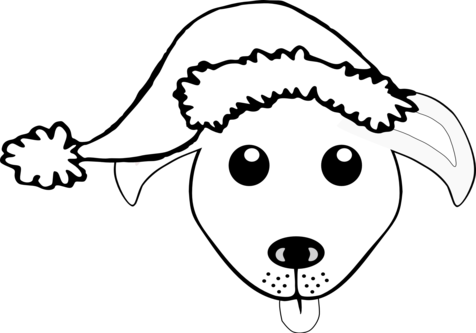 Girl Coloring Clip Art Book Dog Inkscape Line Public - Believe In Santa Paws Mousepad (476x333)