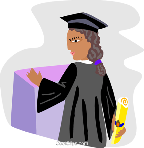 Graduate At The Podium, Valedictorian Royalty Free - Valedictorian Clipart (468x480)