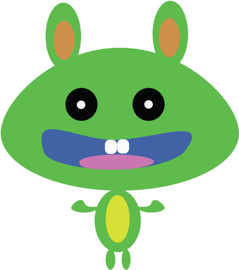 Free Green Bunny - Cartoon (800x565)