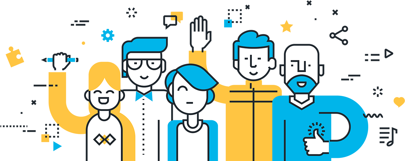 Our Clients - People Illustration Line (1400x553)