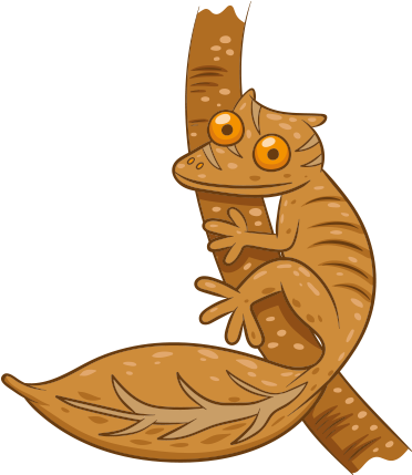Clipart Yaprak Kuyruklu Şeytani Geko Hayvanı - Illustration (530x470)