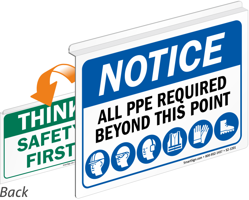 Notice All Ppe Required Safety First Sign - Weapons (800x645)