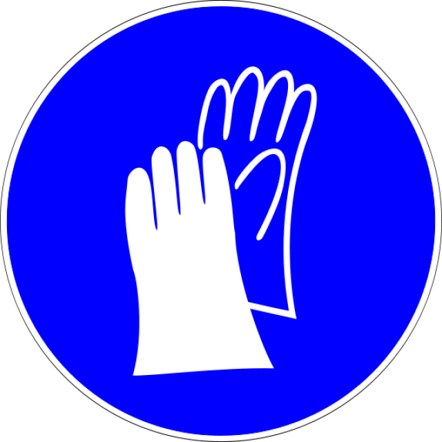 Science Laboratory Safety Signs - Safety Hand Gloves Sign (640x640)
