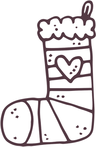 Christmas Stocking Hand Drawn Icon 55 Transparent Png - Drawing (512x512)