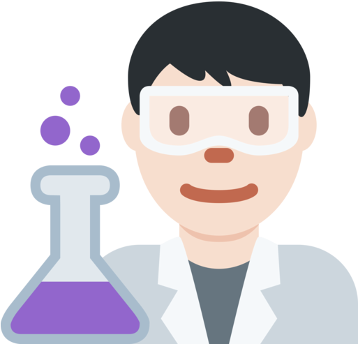 Twitter - Scientist Emoji With Transparent Background (512x512)