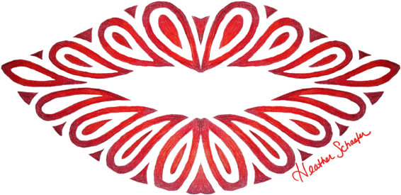 Bleed Area May Not Be Visible - Tribal Smiling Lips Shower Curtain (600x327)