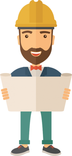 Contractor Freelancer - Cartoon Solar Panels (250x537)