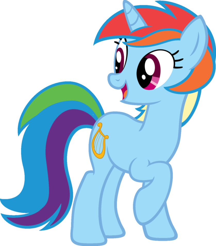 Blah23z, Edit, Lyra Heartstrings, Palette Swap, Rainbow - Lyra And Rarity (838x954)