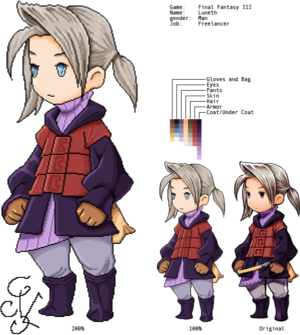 Final Fantasy Iii Luneth By C-langendijk - Final Fantasy 3 Ds (625x690)