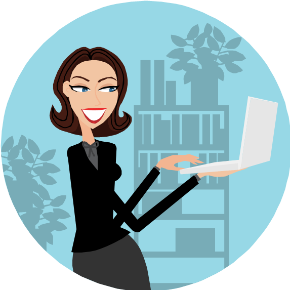 6 Business Leaders Talk How To Excel In Business As - Women On Computer Cartoon (573x573)