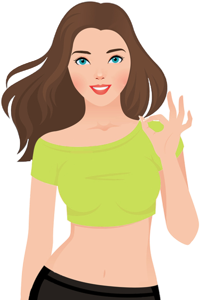 Local Company Local Ingredients - Healthy Woman Cartoon Png (410x609)