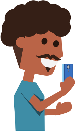 Man With Smartphone Cartoon - People Chat (550x550)