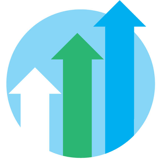 Circular Icon Depicting Three Arrows Pointing Upwards - Arrow Pointing Up Icon (640x640)
