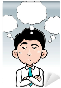 Vector Illustration Of Cartoon Businessman Thinking - Illustration (400x400)
