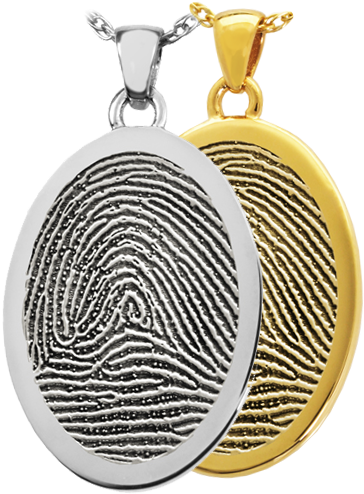 Wholesale B&b Oval Rim Fingerprint Jewelry In Silver - Fingerprint Oval Sterling Silver Cremation Pendant (500x500)