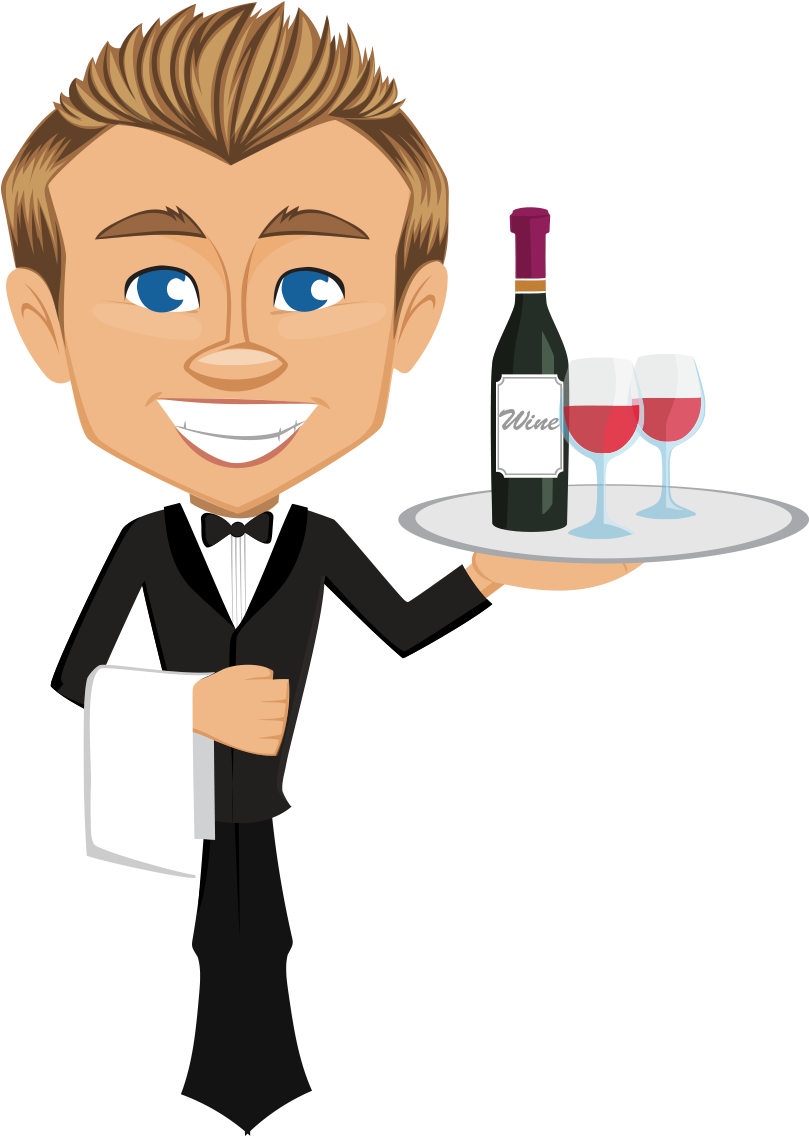 Waiter Cartoon Q Version Cook - Waiter Cartoon Png (1078x1135)