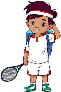 All The Racquets And Gear A Beginner Tennis Player - Cartoon (371x480)