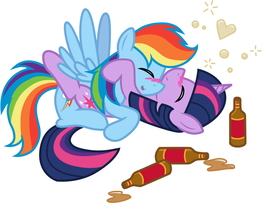 My Little Pony Rainbow Dash And Twilight Kiss - My Little Pony Rainbow Dash And Twilight (900x698)
