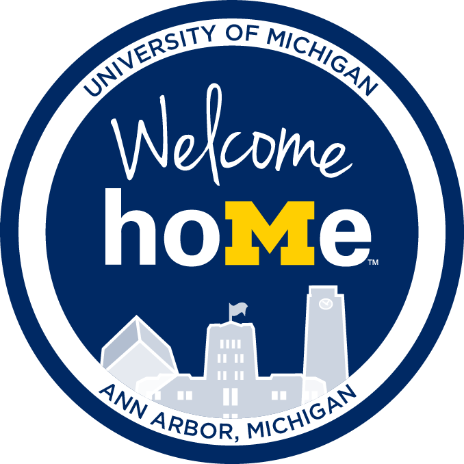 "welcome Home" Logo, Dark Blue Circle With The "m" - Welcome Home Umich (678x678)