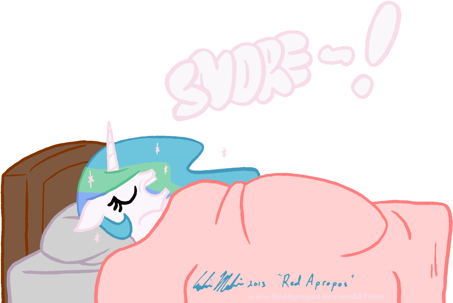 A Sleeping Celestia By Redapropos A Sleeping Celestia - Snoring (1600x1161)