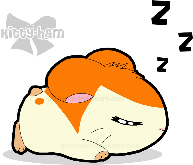 Sleepy Hamtaro By Kitty-ham - Hamtaro Cute (800x680)