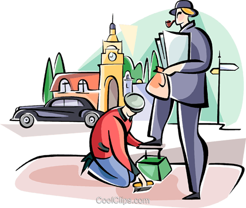 Englishmen Getting A Shoe Shine Royalty Free Vector - Shoeshiner (480x406)