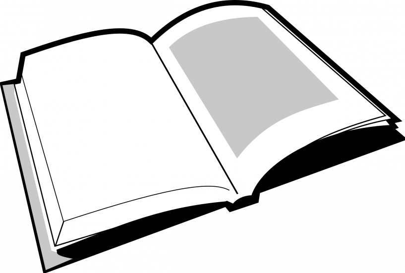 Open Book Clipart - Book Clipart Black And White Transparent (817x551)