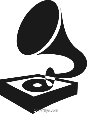 Gramophone Royalty Free Vector Clip Art Illustration - Vitrola Vetor Png (369x480)