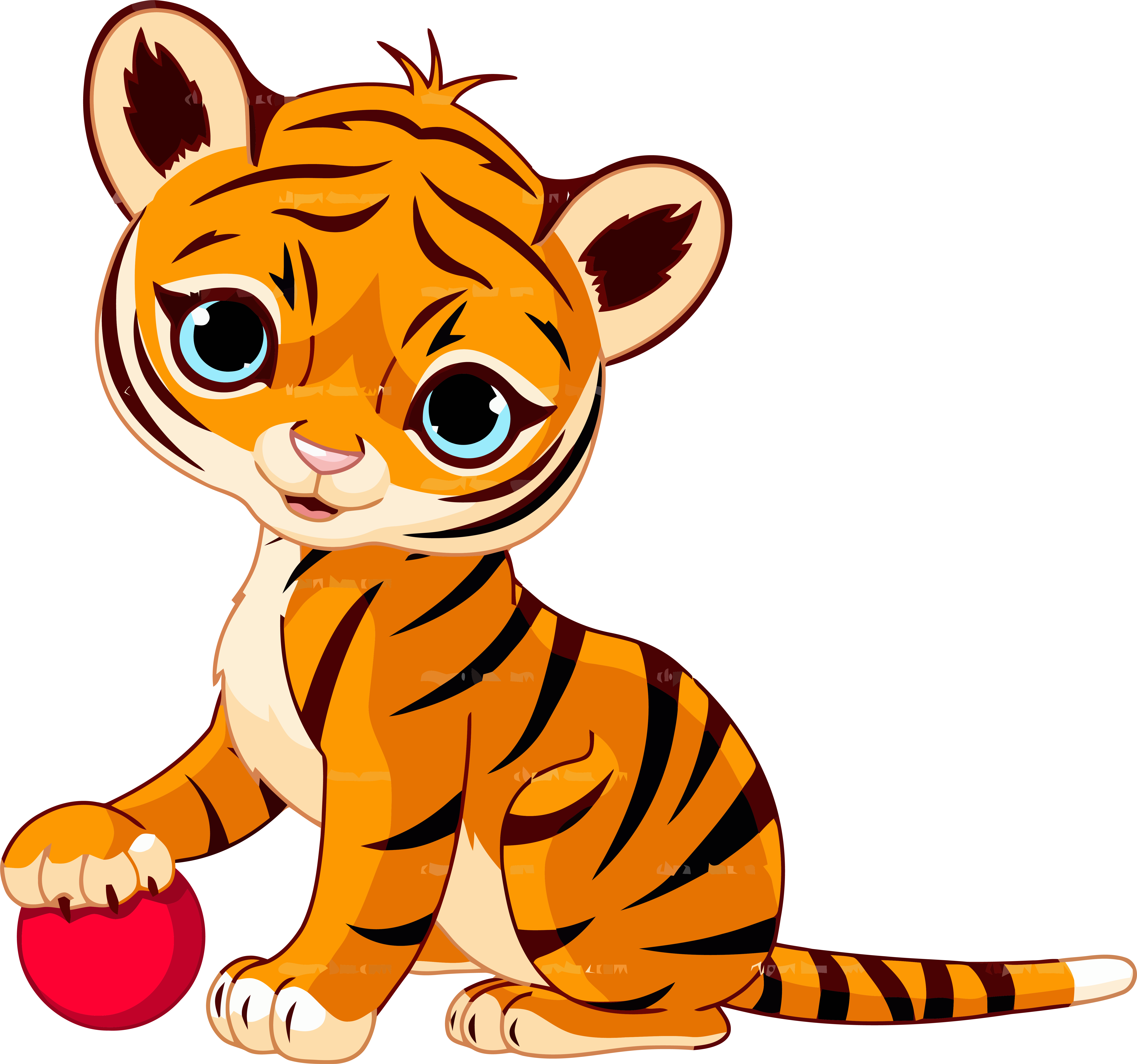 Tigger Clip Art Baby Tigger Ball Clipart Png Image - Cartoon Tigers (6427x6012)