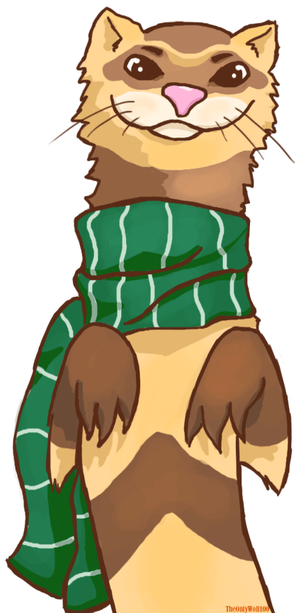 Ferret Wid A Scarf By Theonlywolf100 On Deviantart - Ferret In A Scarf (720x960)