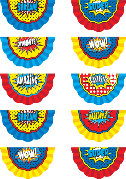 Superhero Bunting Accents - Superhero Accents (600x600)