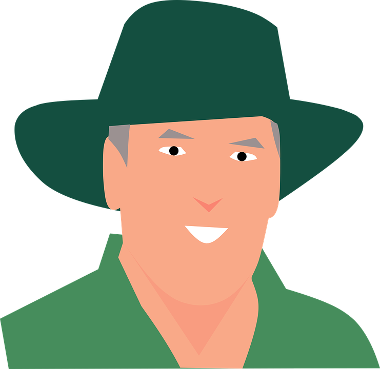 Man, Hat, Avatar, Cartoon Character, Graphic, Green - Un Hombre Con Sombrero Animado (741x720)