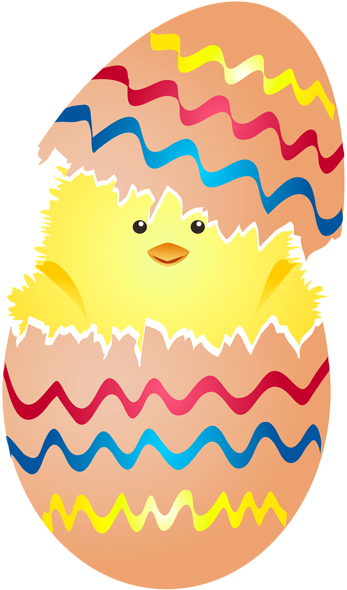 Cute Easter Chicken In Egg Png Clip Art Image - Chicken In An Easter Egg (360x600)