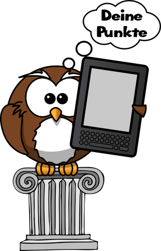 Vector Clip Art Of Owl Holding An E-reader - Owl With Tablet Clipart (321x500)