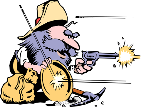 Cartoon Prospector Royalty Free Vector Clip Art Illustration - Gold Rush Clip Art (480x364)