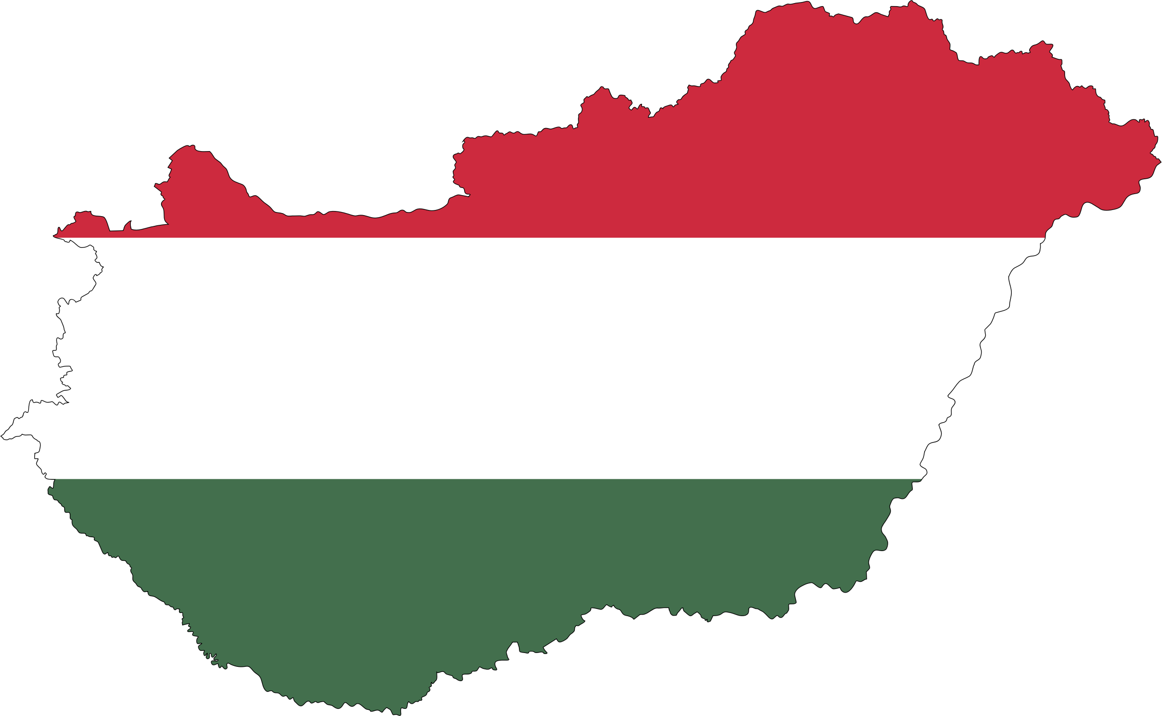 Medium Image - Hungary Map Flag (2266x1398)